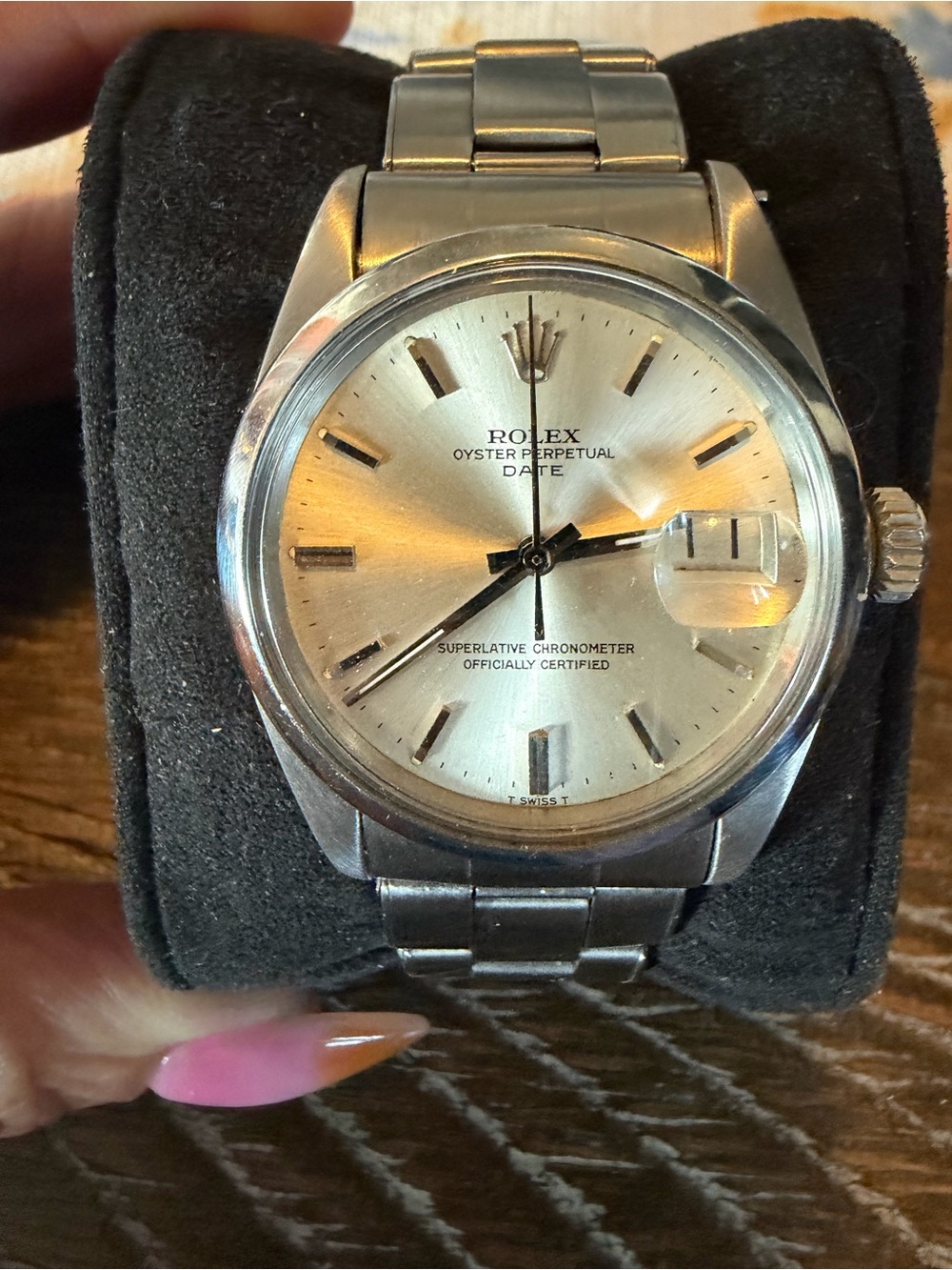 Rolex Silver Dial Stainless Steel Oyster Perpetual Date
